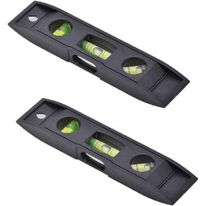 6-Inch Magnetic Torpedo Level 3 Bubbles Home Use Black, 2PCS