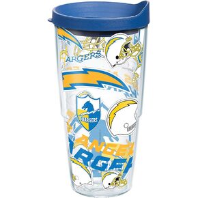 Tervis Made in USA Double Walled NFL Los Angeles Chargers Insulated Tumbler Cup Keeps Drinks Cold & Hot, 24oz, Primary Logo
