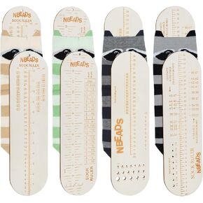 NBEADS 4 Pcs 4 Styles Wood Knitting Ruler, 13.78x3.94x0.1 Inch Wood Sock Ruler Knitting Crochet Needle DIY Weaving Tools Handmade Gift for Knitting Sock Making