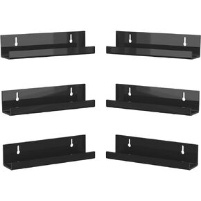 حامل حائط لسجل الفينيل من الأكريليك الأبيض مقاس 12 بوصة، وتخزين جدار سجل الفينيل، وعرض جدار السجل، 6 عبوات in Kuwait