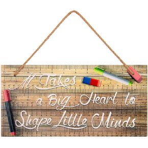 هدايا تقدير المعلم من OYEFLY، مجموعة شماعات باب المعلم، علامة مسطرة مع أقلام رصاص وممحاة (بني) in Kuwait