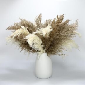 30 pcs Pampas Grass Decor, Fluffy Home Decorations for Centerpiece Table - Dried Flowers for Wedding, Baby Shower, Western Party - Boho, Farmhouse, Vintage Style - 17" Length in Kuwait