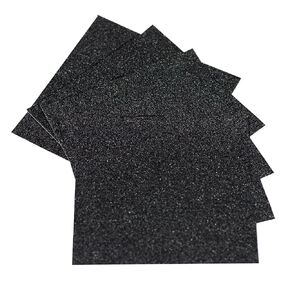 10 Sheets A4 Glitter Self-Adhesive Craft Art Sparkling Sign Sticker Gemstone Metallic Colour DIY Gift (Black)