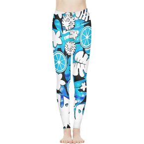 Fold Over Yoga Capris Yoga Pants with Designs Ladies Patterned Sports Leggings