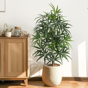 Artificial False Aralia Tree - 4 FT Fake Tree with Pot - Large Faux Plants Indoor with Lifelike Foliage Branches - Artificial Plants for Home Office Living Room Decor Indoor