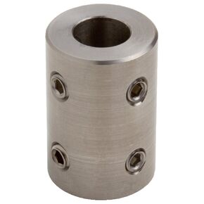 RC-025-S-4H@90 T303 Stainless Steel Rigid Coupling, 1/4" Bore, 1/2" Outside Diameter, 3/4" Length, #10-32 x 1/8" Set Screw