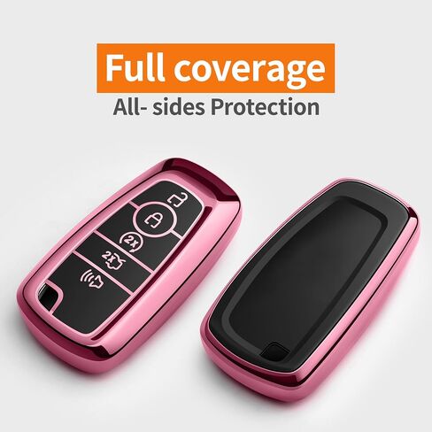 Sindeda for Ford Key Fob Cover With Keychain Premium Soft TPU Full Protection Key Case Shell Compatible with Ford Explorer Mustang Fusion Escape F150 F250 F350 F450 F550 Edge-Silver in Saudi Arabia