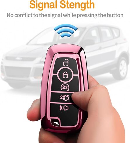 Sindeda for Ford Key Fob Cover With Keychain Premium Soft TPU Full Protection Key Case Shell Compatible with Ford Explorer Mustang Fusion Escape F150 F250 F350 F450 F550 Edge-Silver in Saudi Arabia