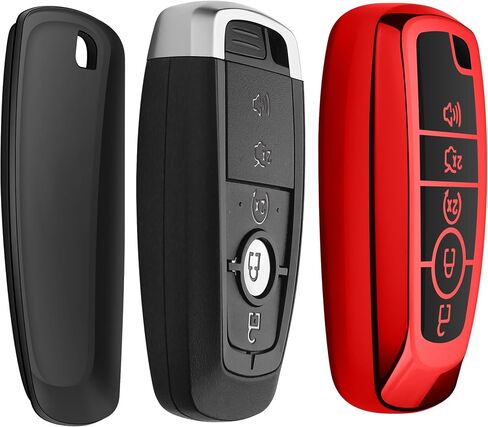Sindeda for Ford Key Fob Cover With Keychain Premium Soft TPU Full Protection Key Case Shell Compatible with Ford Explorer Mustang Fusion Escape F150 F250 F350 F450 F550 Edge-Silver in Saudi Arabia