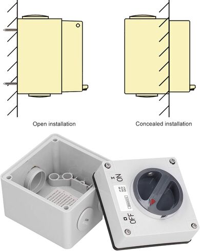 Eujgoov Waterproof Switch 500V Outdoor Power Isolator On-Off Switch Dustproof Rotary Control Switch Socket with Accessories(3P20A) in Saudi Arabia