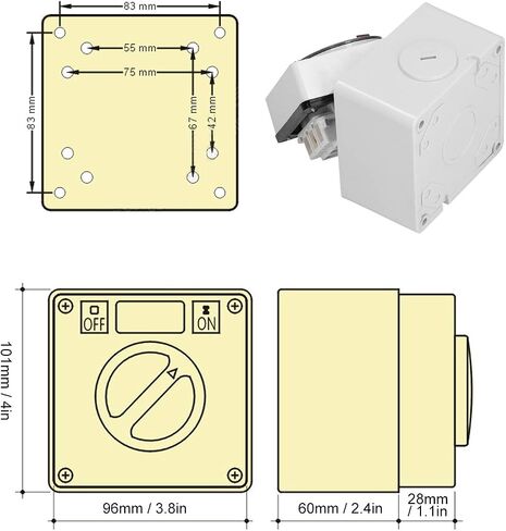 Eujgoov Waterproof Switch 500V Outdoor Power Isolator On-Off Switch Dustproof Rotary Control Switch Socket with Accessories(3P20A) in Saudi Arabia