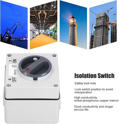 Eujgoov Waterproof Switch 500V Outdoor Power Isolator On-Off Switch Dustproof Rotary Control Switch Socket with Accessories(3P20A) in Saudi Arabia