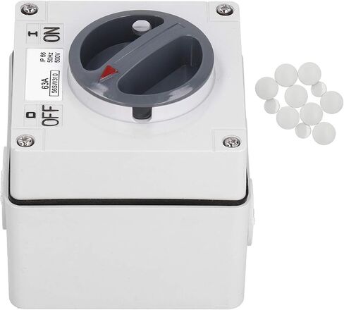 Eujgoov Waterproof Switch 500V Outdoor Power Isolator On-Off Switch Dustproof Rotary Control Switch Socket with Accessories(3P20A) in Saudi Arabia