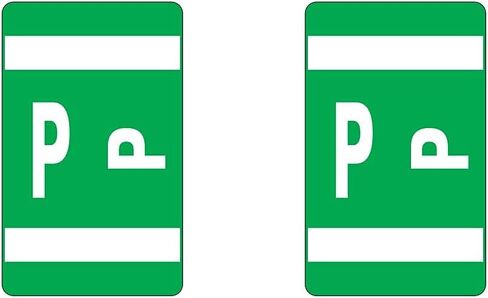 ملصق أبجدي مرمز بالألوان من Smead AlphaZ ACCS، P، أخضر داكن، 100 ملصق في كل عبوة (67186) in Saudi Arabia