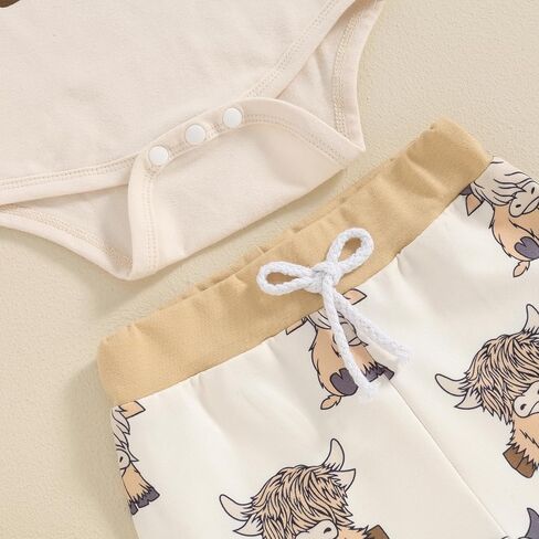 Toddler Baby Western Outfit Short Sleeve Horse YEE-HAW Print Romper Casual Pants Hat 3Pcs Set Country Clothes in Saudi Arabia