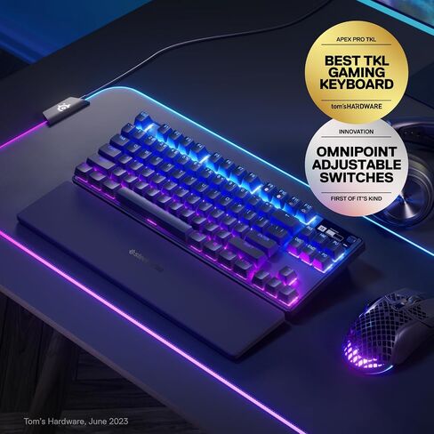 لوحة مفاتيح الألعاب SteelSeries Apex Pro TKL اللاسلكية بتقنية Bluetooth HyperMagnetic (متجددة) in Saudi Arabia