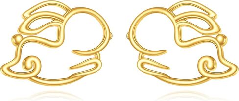 14K Real Gold Earrings Animal Stud for Women Solid Yellow Gold Cute Insect Jewelry Gifts for Girlfriend Wife Mom in Saudi Arabia