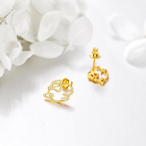 14K Real Gold Earrings Animal Stud for Women Solid Yellow Gold Cute Insect Jewelry Gifts for Girlfriend Wife Mom in Saudi Arabia