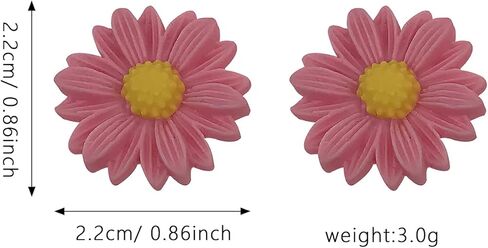 فقط اتبع 8 أزواج البوهيمي الحلو صغيرة الراتنج عباد الشمس ديزي قرط صغير زهري مجموعة للنساء آذان حساسة in Kuwait
