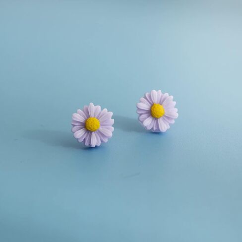 فقط اتبع 8 أزواج البوهيمي الحلو صغيرة الراتنج عباد الشمس ديزي قرط صغير زهري مجموعة للنساء آذان حساسة in Kuwait