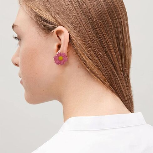 فقط اتبع 8 أزواج البوهيمي الحلو صغيرة الراتنج عباد الشمس ديزي قرط صغير زهري مجموعة للنساء آذان حساسة in Kuwait