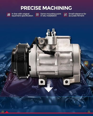 KAX Air Conditioner AC Compressor with Clutch, 68669 replacement for Ford Fusion 2006-2012, Lincoln MKZ 2010, Zephyr 2006, Mercury Milan 2006-2011, w/Oval Plug, Only for 4-3/8 "Diameter Pulley in Kuwait