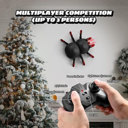 VRG Remote Control Spider Toy for Kids Ages 3 and up, Realistic Wall-Climbing Spider RC Stunt Cars with LED Light, Toys for Boys/Girls Birthday Halloween Xmas Gift in Saudi Arabia