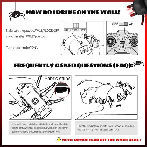 VRG Remote Control Spider Toy for Kids Ages 3 and up, Realistic Wall-Climbing Spider RC Stunt Cars with LED Light, Toys for Boys/Girls Birthday Halloween Xmas Gift in Saudi Arabia