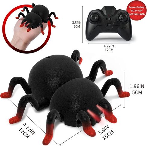 VRG Remote Control Spider Toy for Kids Ages 3 and up, Realistic Wall-Climbing Spider RC Stunt Cars with LED Light, Toys for Boys/Girls Birthday Halloween Xmas Gift in Saudi Arabia