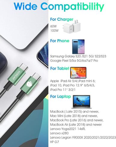 240W Type C to Type C Fast Charging Cable - USB C Cable for iPhone 15, MacBook Pro, iPad Pro, Samsung - C to C Cable for Quick Charge (3pack-1.5+3.3+6ft) in Saudi Arabia