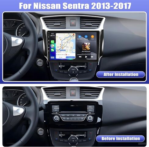 [4+64G] ستيريو سيارة Android 13 ثماني النواة لسيارة Nissan Sentra 2013-2017 مع Apple Carplay&Android Auto، راديو سيارة 10.1 بوصة مع وصلة مرآة بلوتوث FM/RDS WiFi GPS Navigation SWC Dual USB+AHD كاميرا احتياطية in Saudi Arabia