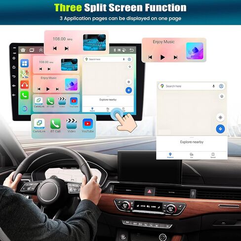 [4+64G] ستيريو سيارة Android 13 ثماني النواة لسيارة Nissan Sentra 2013-2017 مع Apple Carplay&Android Auto، راديو سيارة 10.1 بوصة مع وصلة مرآة بلوتوث FM/RDS WiFi GPS Navigation SWC Dual USB+AHD كاميرا احتياطية in Saudi Arabia
