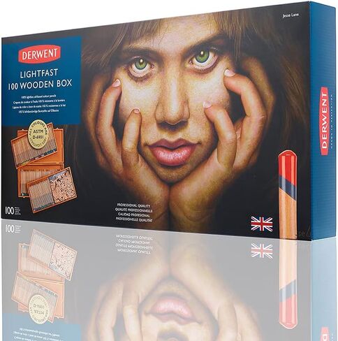 Derwent Lightfast Colour Pencils, Professional Quality, Wooden Box Set of 100, 2305693 in Saudi Arabia