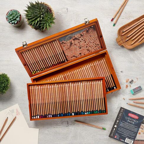 Derwent Lightfast Colour Pencils, Professional Quality, Wooden Box Set of 100, 2305693 in Saudi Arabia