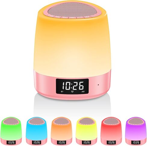 White Noise Sound Machine with 34 Sleep Sounds 8 Colors Night Light, Battery Powered Integrated Alarm Clock Bluetooth Function Sleep Timer, White Noise Machine for Sleeping Adults Baby Pink in Saudi Arabia