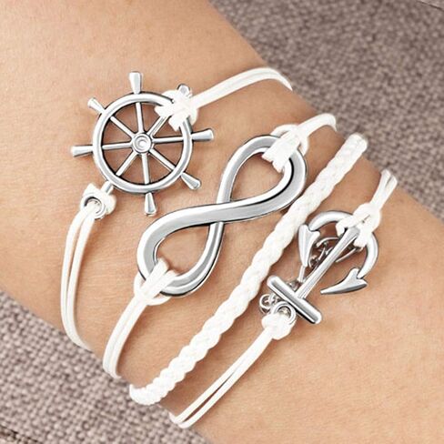 سوار من الجلد المضفر متعدد الطبقات من Navy Rudder Infinity in Kuwait