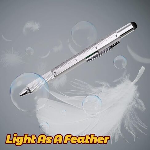 UMEINAC Multitool Pen, 7 in 1 Multitool Tech Tool Pen for Men, Construction Tools Gadget Stocking Stuffers Gifts for Dad Husband Father - Silver in Saudi Arabia