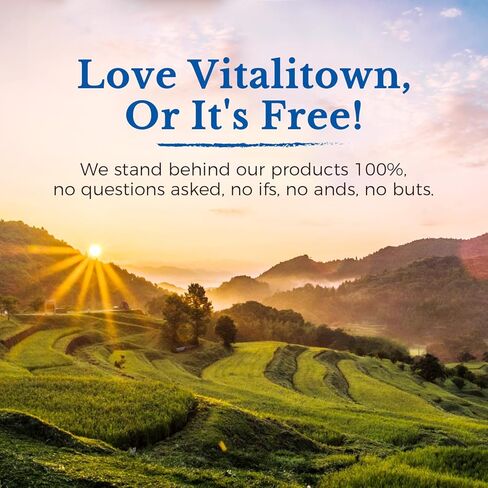 مركب الكولاجين المتعدد من VITALITOWN، النوع الأول والثاني والثالث مع البيوتين وفيتامين C وحمض الهيالورونيك والكركم والفلفل الأسود للبشرة والشعر والأظافر والمفاصل، 90 كبسولة، غير معدلة وراثيًا in Kuwait
