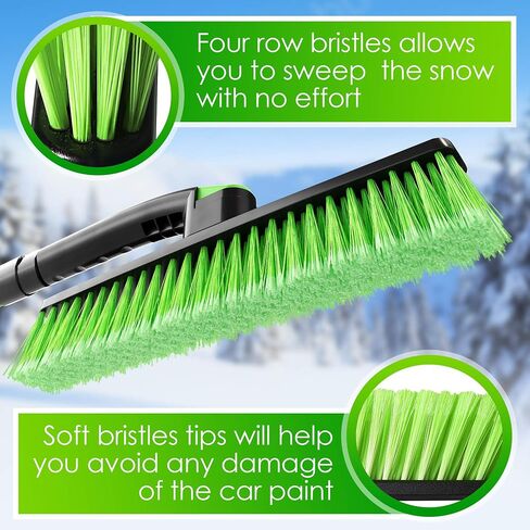 فرشاة الثلج الرغوية ALMA للسيارة قابلة للتمديد - فرشاة ثلج قابلة للتمديد حتى 50 بوصة ومكشطة ثلج - فرشاة ثلج دوارة 360 درجة لسيارات الدفع الرباعي - مكشطة ثلج لمنظف السيارة - فرشاة ثلج لإزالة الثلوج بالشاحنات in Saudi Arabia