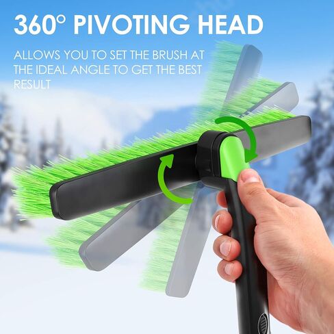 ALMA Foam Snow Brush for Car Extendable - UP TO 50 INCH Extendable Snow Brush and Ice Scraper - 360 SWIVEL Snow Brush for SUV - Broom Snow Scraper for Car Cleaner - Snow Brush for Trucks Snow Removal in Saudi Arabia