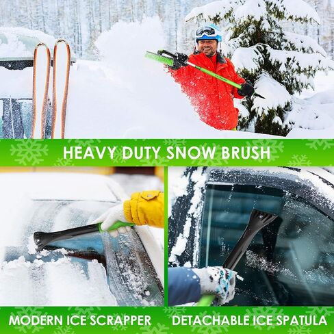ALMA Foam Snow Brush for Car Extendable - UP TO 50 INCH Extendable Snow Brush and Ice Scraper - 360 SWIVEL Snow Brush for SUV - Broom Snow Scraper for Car Cleaner - Snow Brush for Trucks Snow Removal in Saudi Arabia