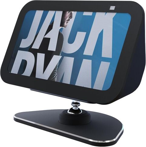 Adjustable Metal Stand for Echo Show 5 (3rd Gen), Smart Display Holder Tilt + Swivel Stand with Magnetic, Anti-Slip Base Compatible with iPhone 13/14 & Show 5 (Silver) in Saudi Arabia