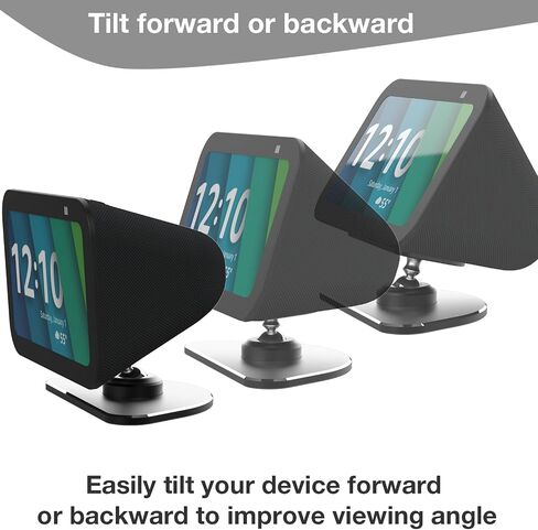 Adjustable Metal Stand for Echo Show 5 (3rd Gen), Smart Display Holder Tilt + Swivel Stand with Magnetic, Anti-Slip Base Compatible with iPhone 13/14 & Show 5 (Silver) in Saudi Arabia