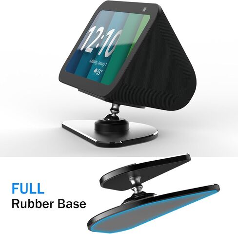 Adjustable Metal Stand for Echo Show 5 (3rd Gen), Smart Display Holder Tilt + Swivel Stand with Magnetic, Anti-Slip Base Compatible with iPhone 13/14 & Show 5 (Silver) in Saudi Arabia