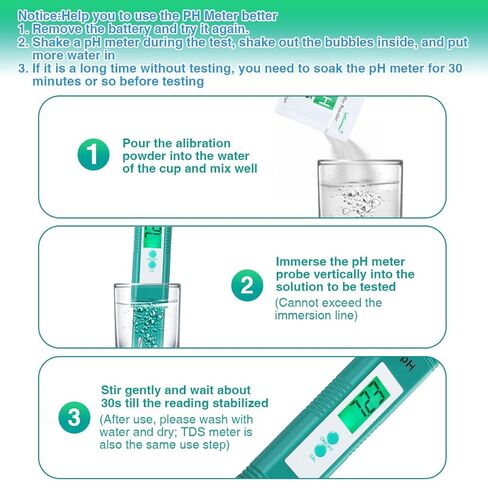 مقياس درجة الحموضة الرقمي، 0.01 مقياس درجة الحموضة عالي الدقة، مجموعة 4 في 1 مع درجة حرارة TDS PH EC، نطاق قياس 0-14 درجة الحموضة، جهاز اختبار جودة المياه للزراعة المائية، وأحواض السمك، ومياه الشرب، وحمام السباحة in Kuwait