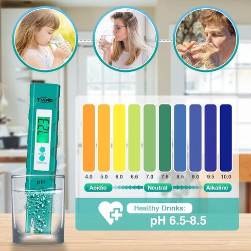 مقياس درجة الحموضة الرقمي، 0.01 مقياس درجة الحموضة عالي الدقة، مجموعة 4 في 1 مع درجة حرارة TDS PH EC، نطاق قياس 0-14 درجة الحموضة، جهاز اختبار جودة المياه للزراعة المائية، وأحواض السمك، ومياه الشرب، وحمام السباحة in Kuwait