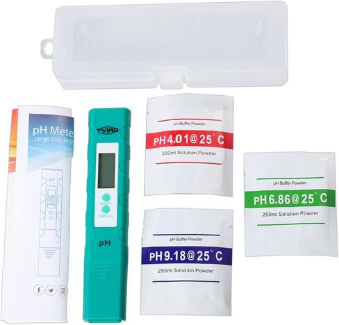 مقياس درجة الحموضة الرقمي، 0.01 مقياس درجة الحموضة عالي الدقة، مجموعة 4 في 1 مع درجة حرارة TDS PH EC، نطاق قياس 0-14 درجة الحموضة، جهاز اختبار جودة المياه للزراعة المائية، وأحواض السمك، ومياه الشرب، وحمام السباحة in Kuwait