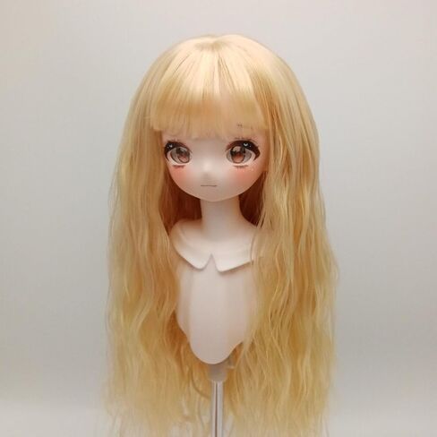 GLOGLOW Doll Wig Hair with Long Curly Design, Comfortable Artificial 1/6 High Temp Silk Hair Wig Suitable for 15.5-17cm Dolls (Peach Color) in Saudi Arabia