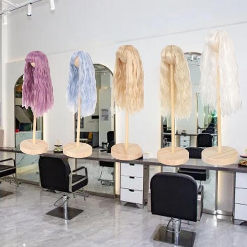 GLOGLOW Doll Wig Hair with Long Curly Design, Comfortable Artificial 1/6 High Temp Silk Hair Wig Suitable for 15.5-17cm Dolls (Peach Color) in Saudi Arabia