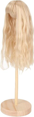 GLOGLOW Doll Wig Hair with Long Curly Design, Comfortable Artificial 1/6 High Temp Silk Hair Wig Suitable for 15.5-17cm Dolls (Peach Color) in Saudi Arabia